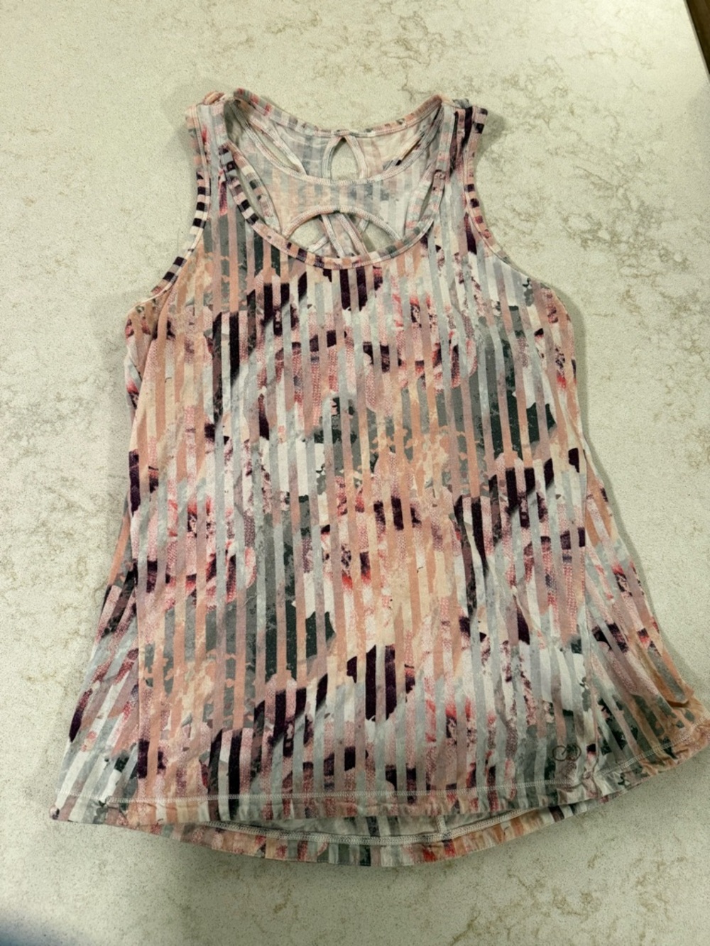 Calia Women’s Pink Floral Stripe Tank Top Size M